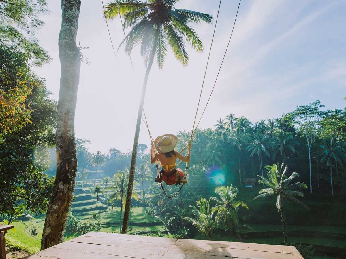 Jungle swing over the valley near Ubud