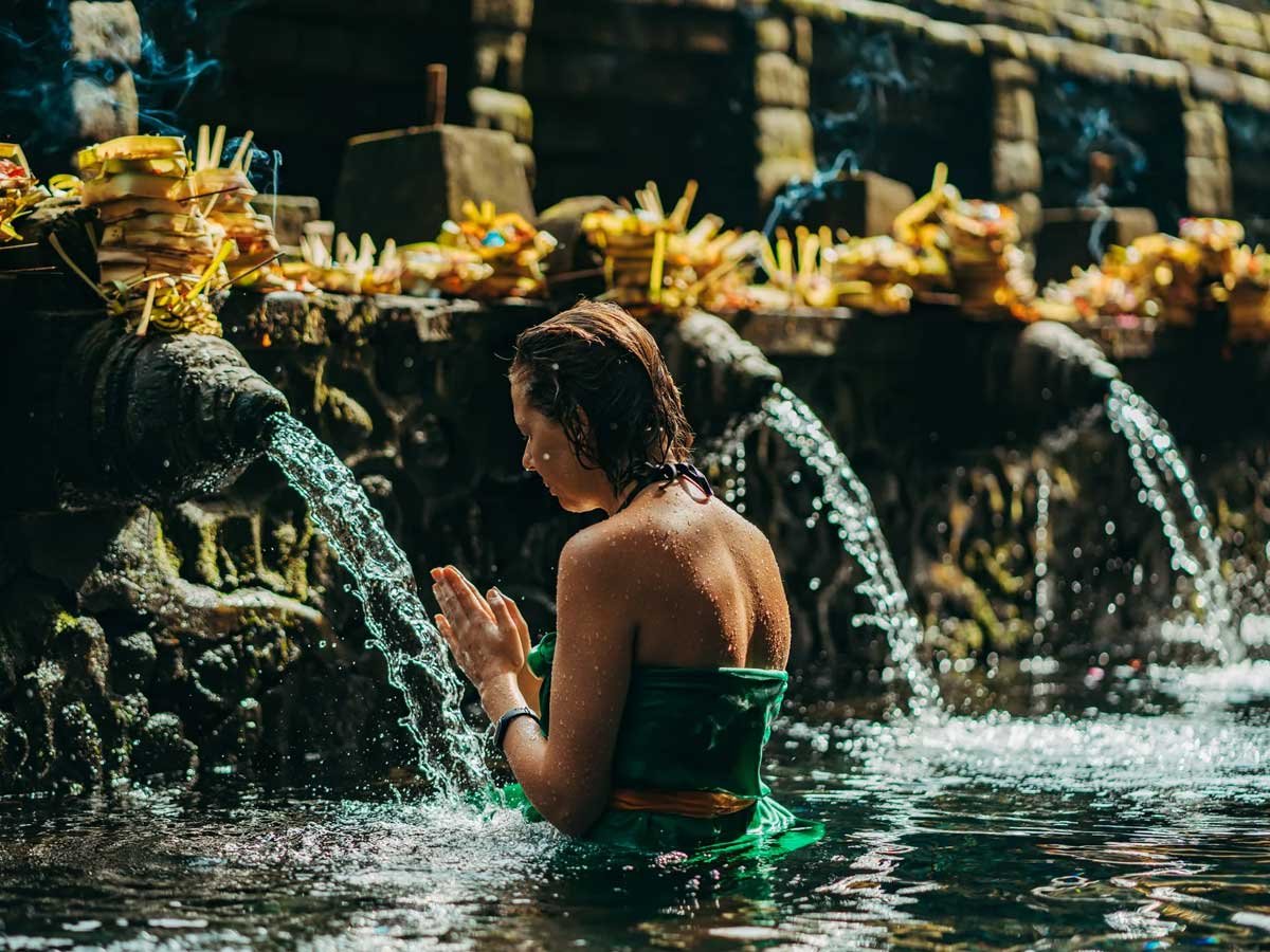 Purification pools at Tirta Empul holy water temple